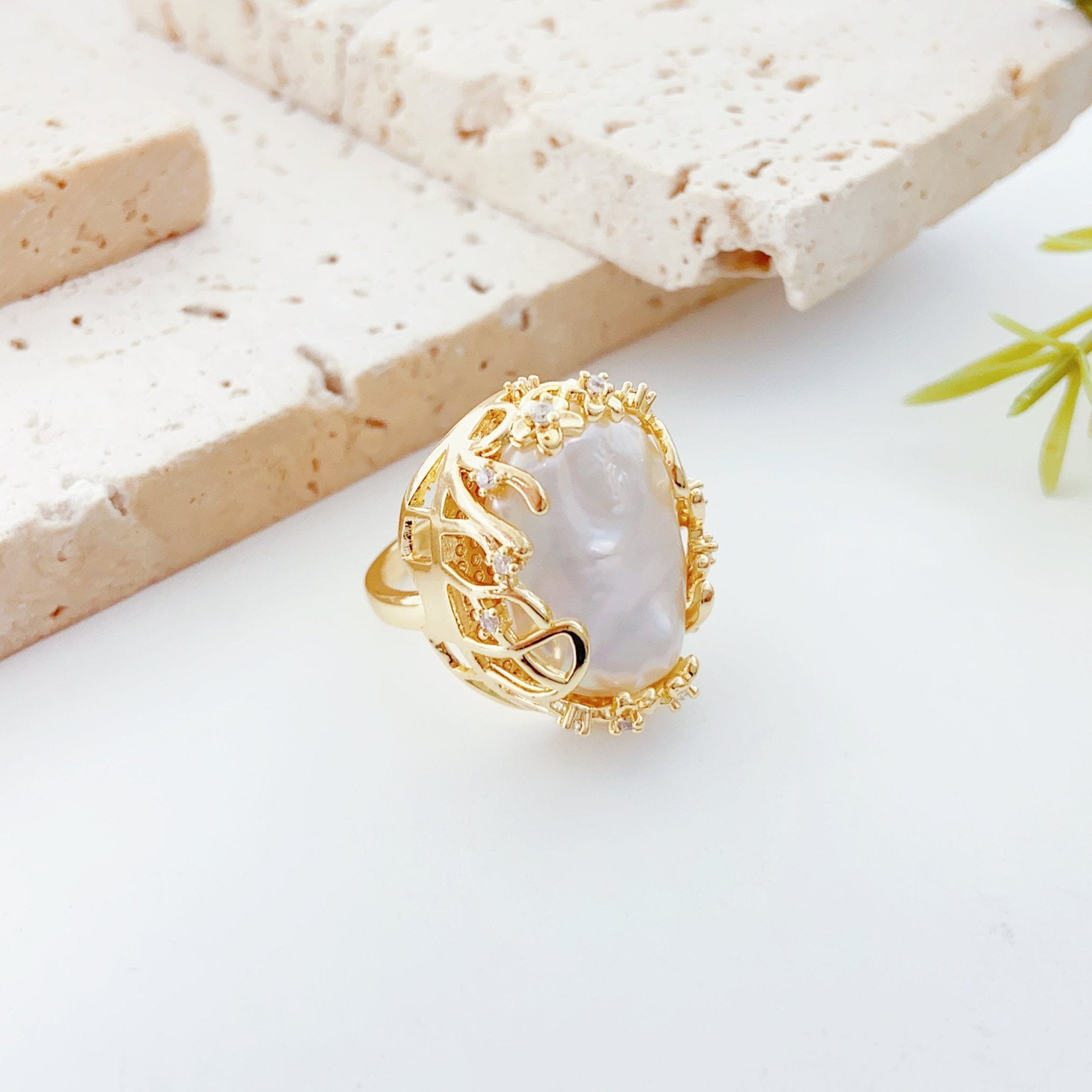 Affordable Luxury Large Baroque Pearl Ring - NaNaMaLa Boutique