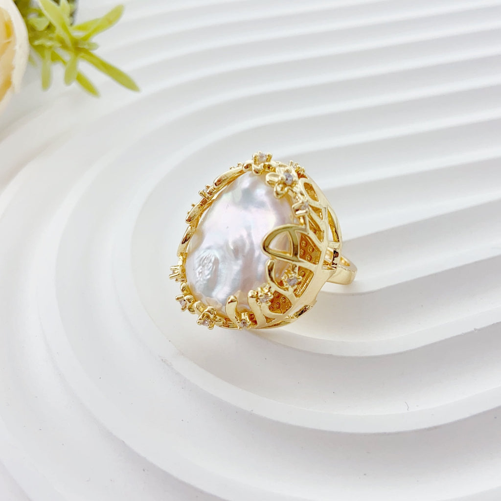 Affordable Luxury Large Baroque Pearl Ring - NaNaMaLa Boutique