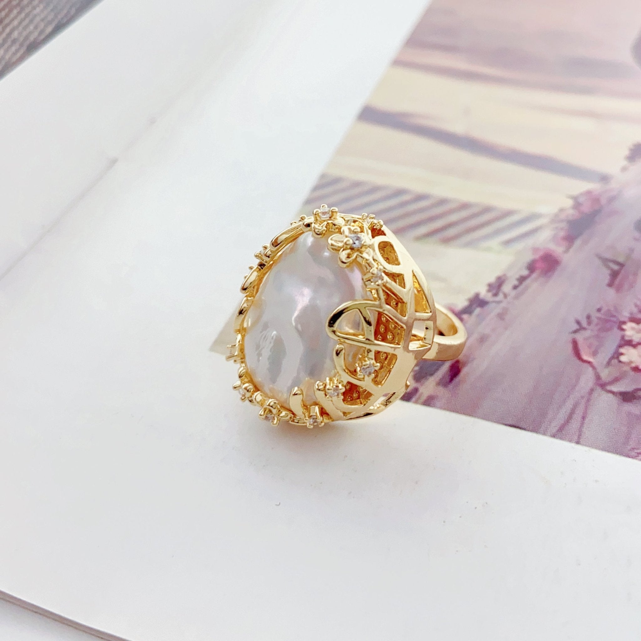 Affordable Luxury Large Baroque Pearl Ring - NaNaMaLa Boutique