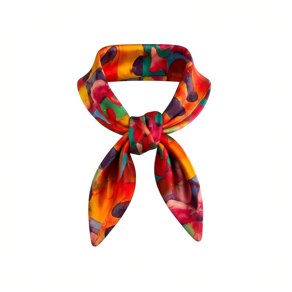 Bright Colorful Printed Silk Scarf - NaNaMaLa Boutique