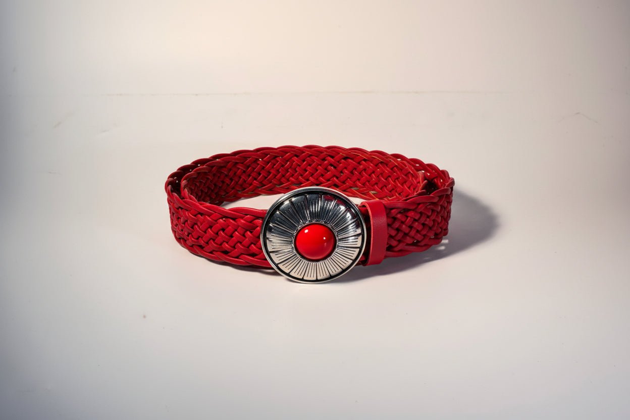 Cinch It in Red — Woven Dress Belt - NaNaMaLa Boutique