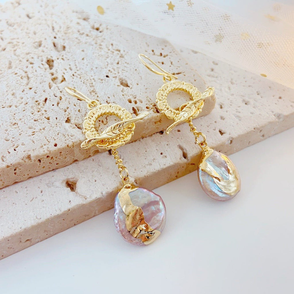 Drifting Boat Baroque Pearl Earrings - NaNaMaLa Boutique