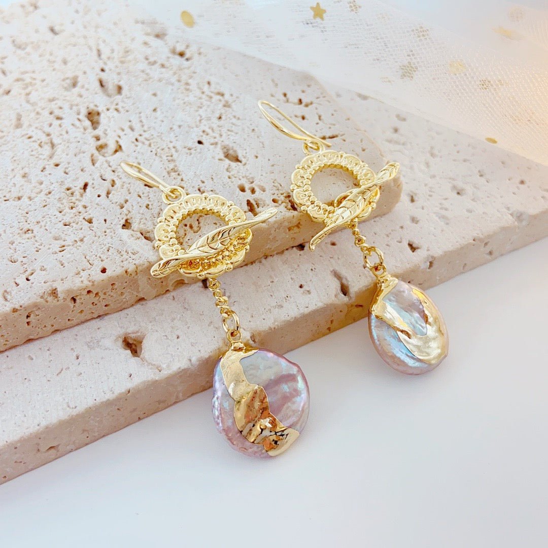 Drifting Boat Baroque Pearl Earrings - NaNaMaLa Boutique