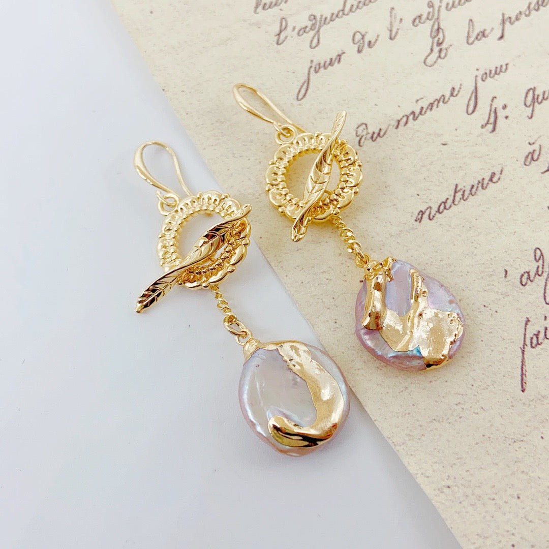 Drifting Boat Baroque Pearl Earrings - NaNaMaLa Boutique