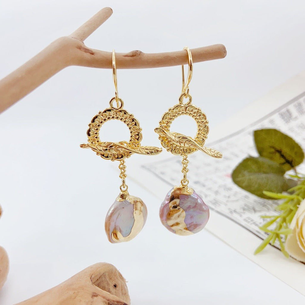 Drifting Boat Baroque Pearl Earrings - NaNaMaLa Boutique