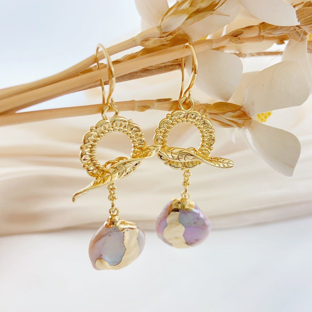 Drifting Boat Baroque Pearl Earrings - NaNaMaLa Boutique