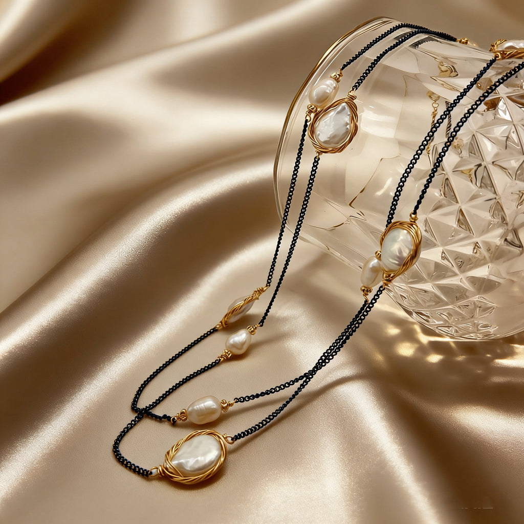 Dusk Clouds Pearl Necklace - NaNaMaLa Boutique