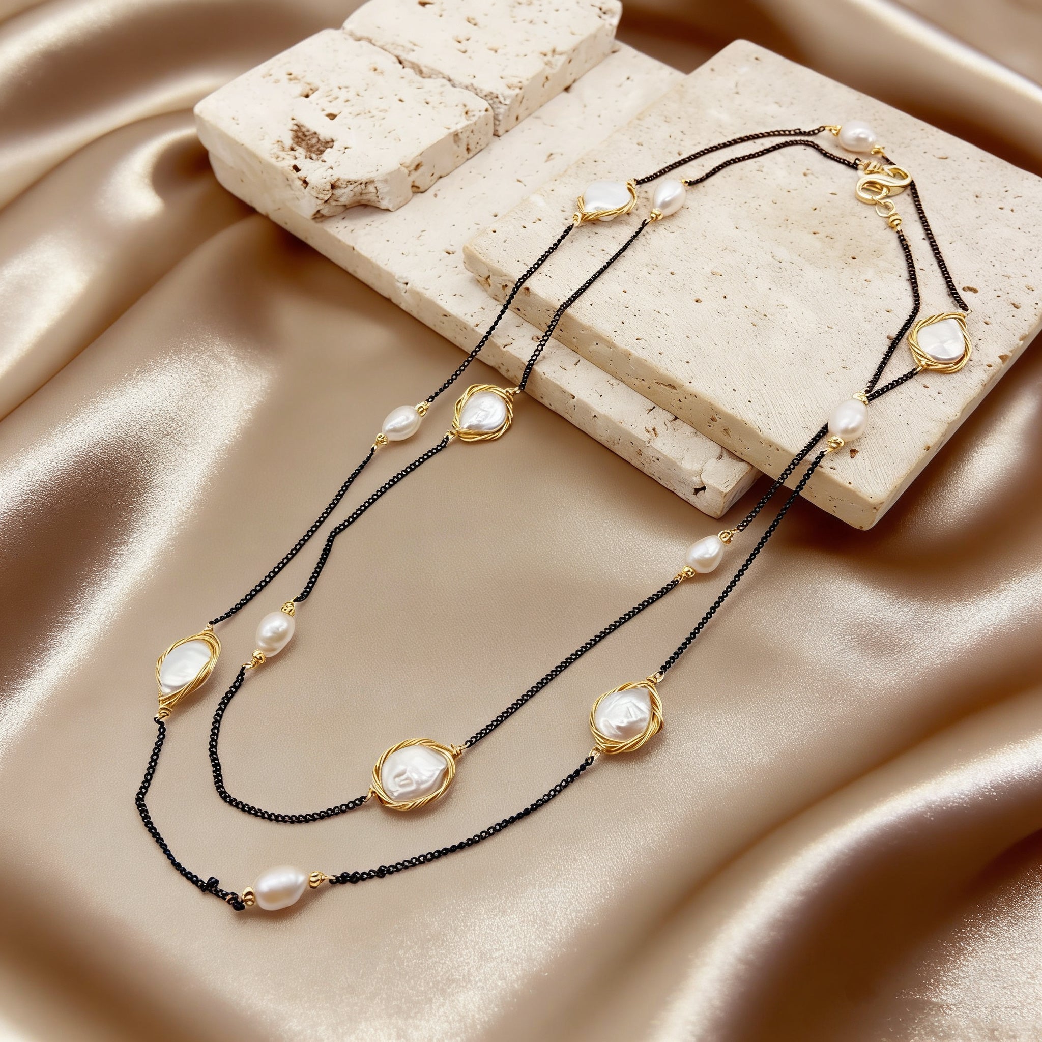 Dusk Clouds Pearl Necklace - NaNaMaLa Boutique