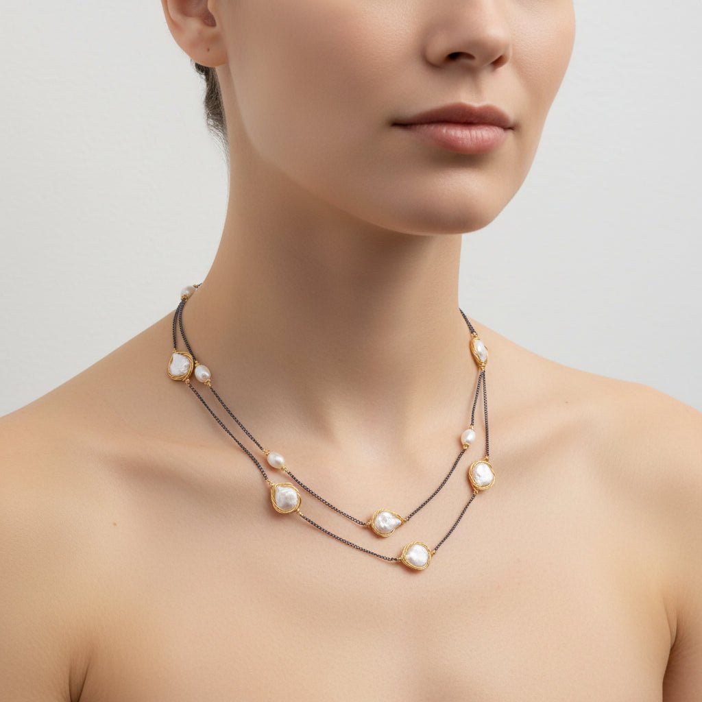 Dusk Clouds Pearl Necklace - NaNaMaLa Boutique