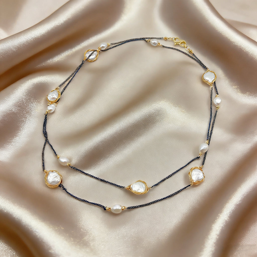 Dusk Clouds Pearl Necklace - NaNaMaLa Boutique