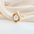 Floral Radiant Medium Pearl Ring - NaNaMaLa Boutique