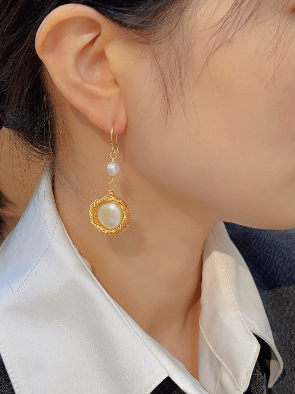 Graceful Flow Baroque Pearl Earrings - NaNaMaLa Boutique