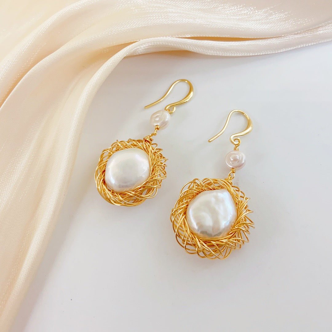 Graceful Flow Baroque Pearl Earrings - NaNaMaLa Boutique