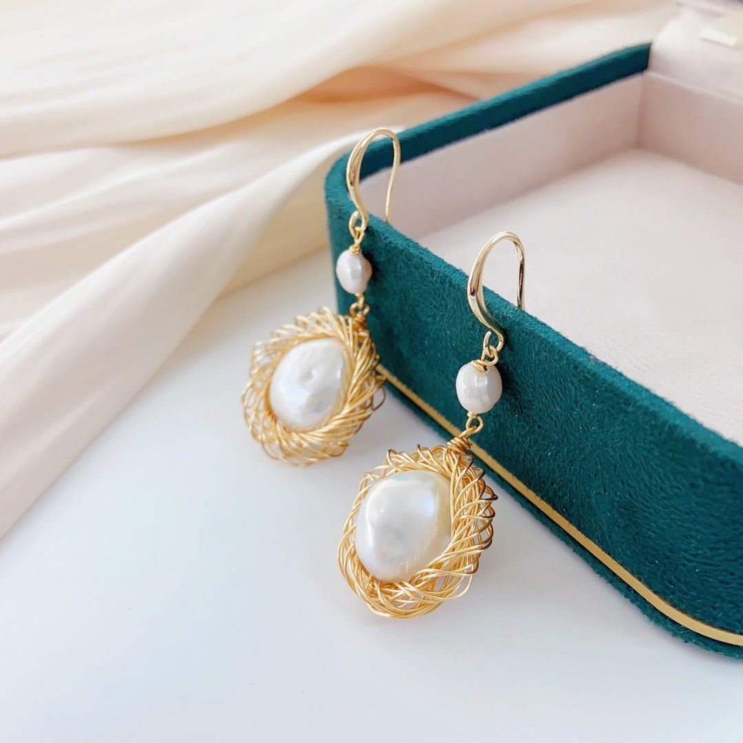Graceful Flow Baroque Pearl Earrings - NaNaMaLa Boutique