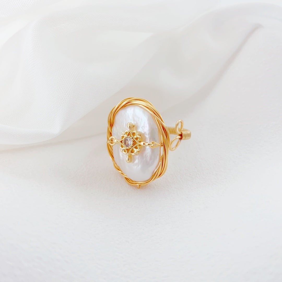 Handcrafted Elegant Baroque Pearl Ring - NaNaMaLa Boutique