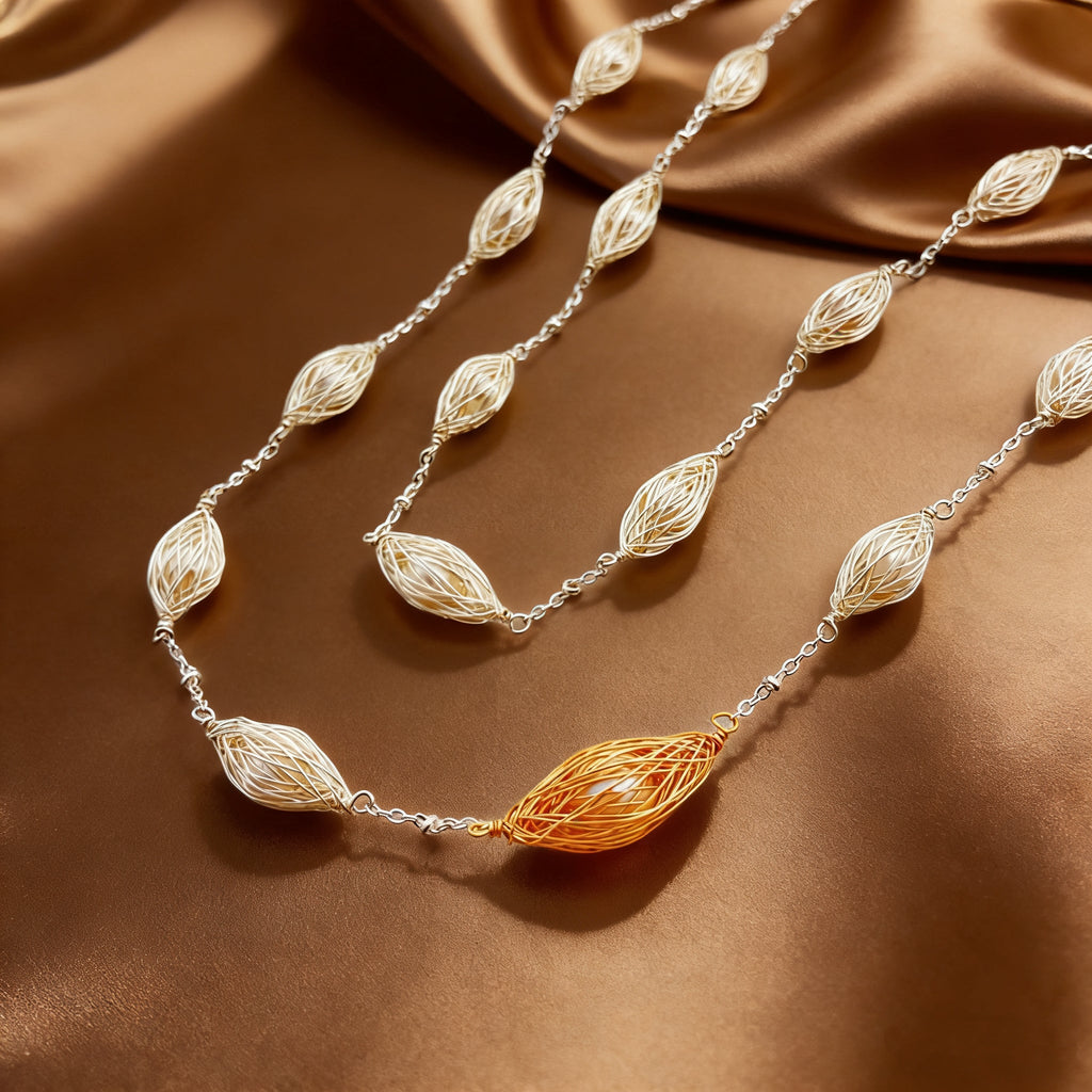 Handcrafted Woven Time Pearl Necklaces - NaNaMaLa Boutique