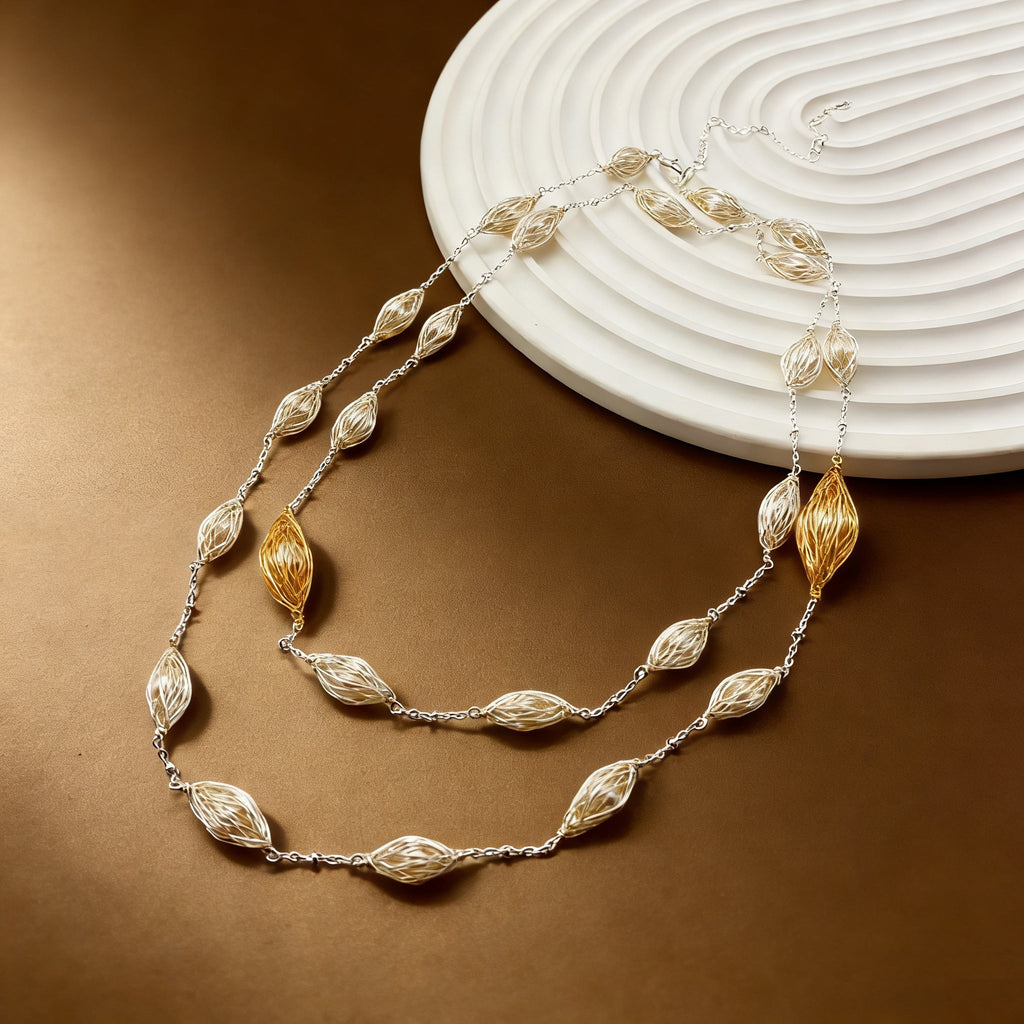 Handcrafted Woven Time Pearl Necklaces - NaNaMaLa Boutique
