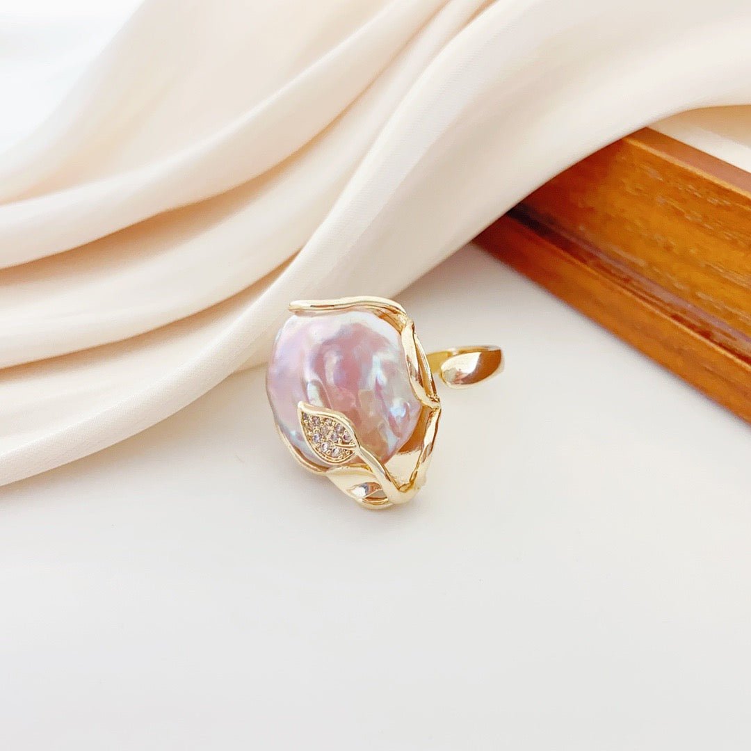 Iridescent Irregular Baroque Pearl Ring - NaNaMaLa Boutique