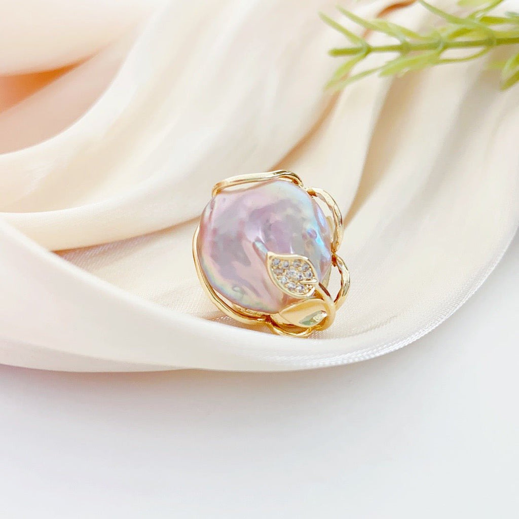Iridescent Irregular Baroque Pearl Ring - NaNaMaLa Boutique