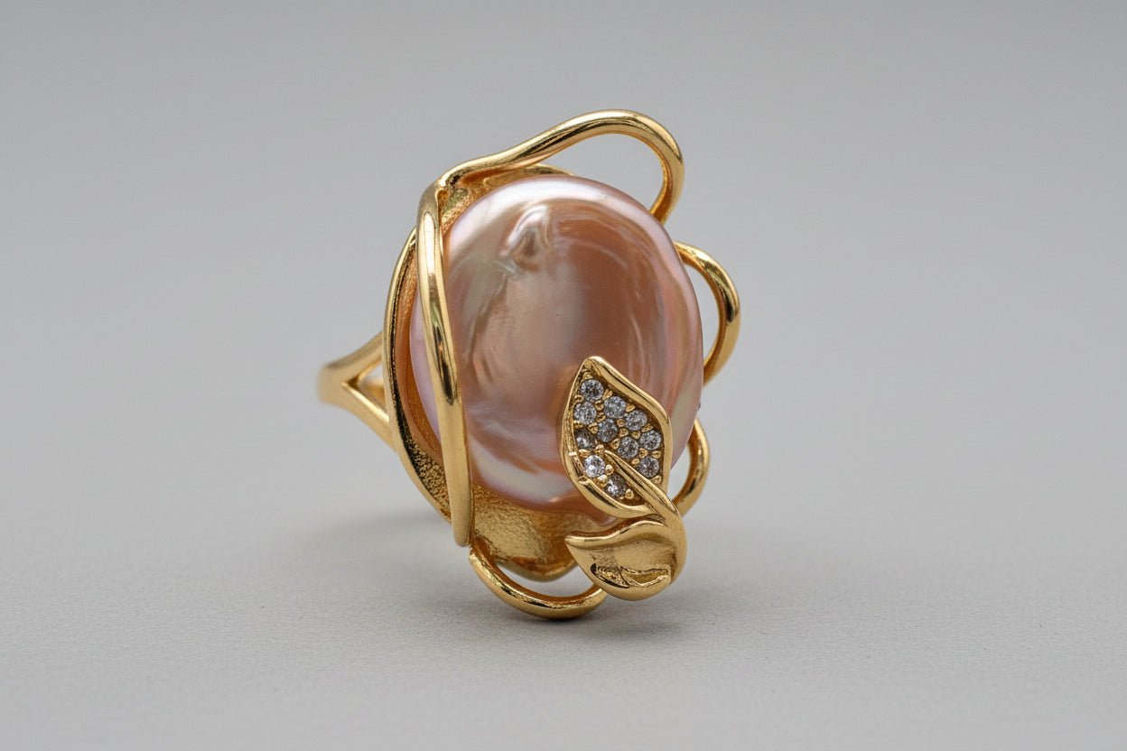 Iridescent Irregular Baroque Pearl Ring - NaNaMaLa Boutique