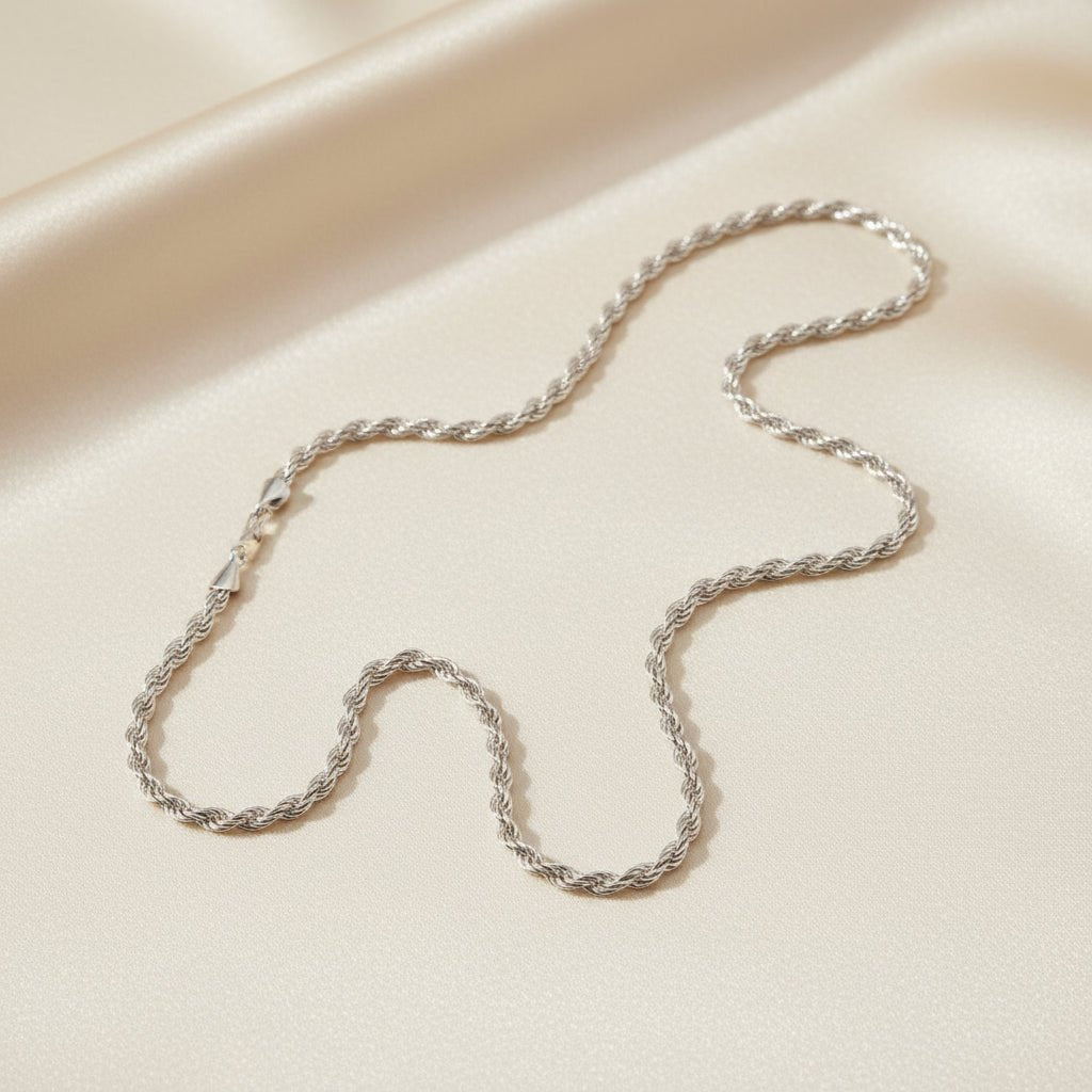 Italy Made Man's Silver Chain — 925 Sterling Silver Rope Chain - NaNaMaLa Boutique