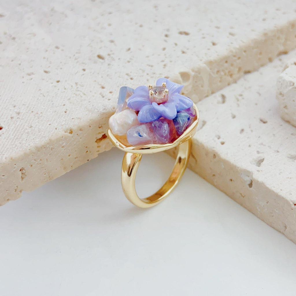 Luminous Orchid Tide Pearl Ring - NaNaMaLa Boutique