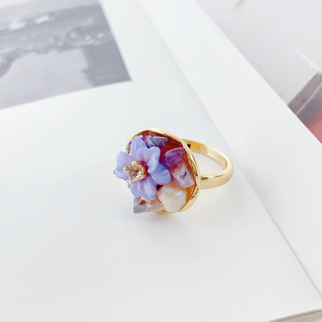 Luminous Orchid Tide Pearl Ring - NaNaMaLa Boutique