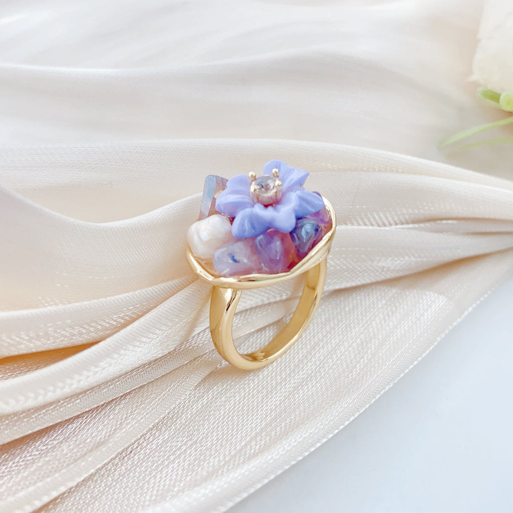 Luminous Orchid Tide Pearl Ring - NaNaMaLa Boutique