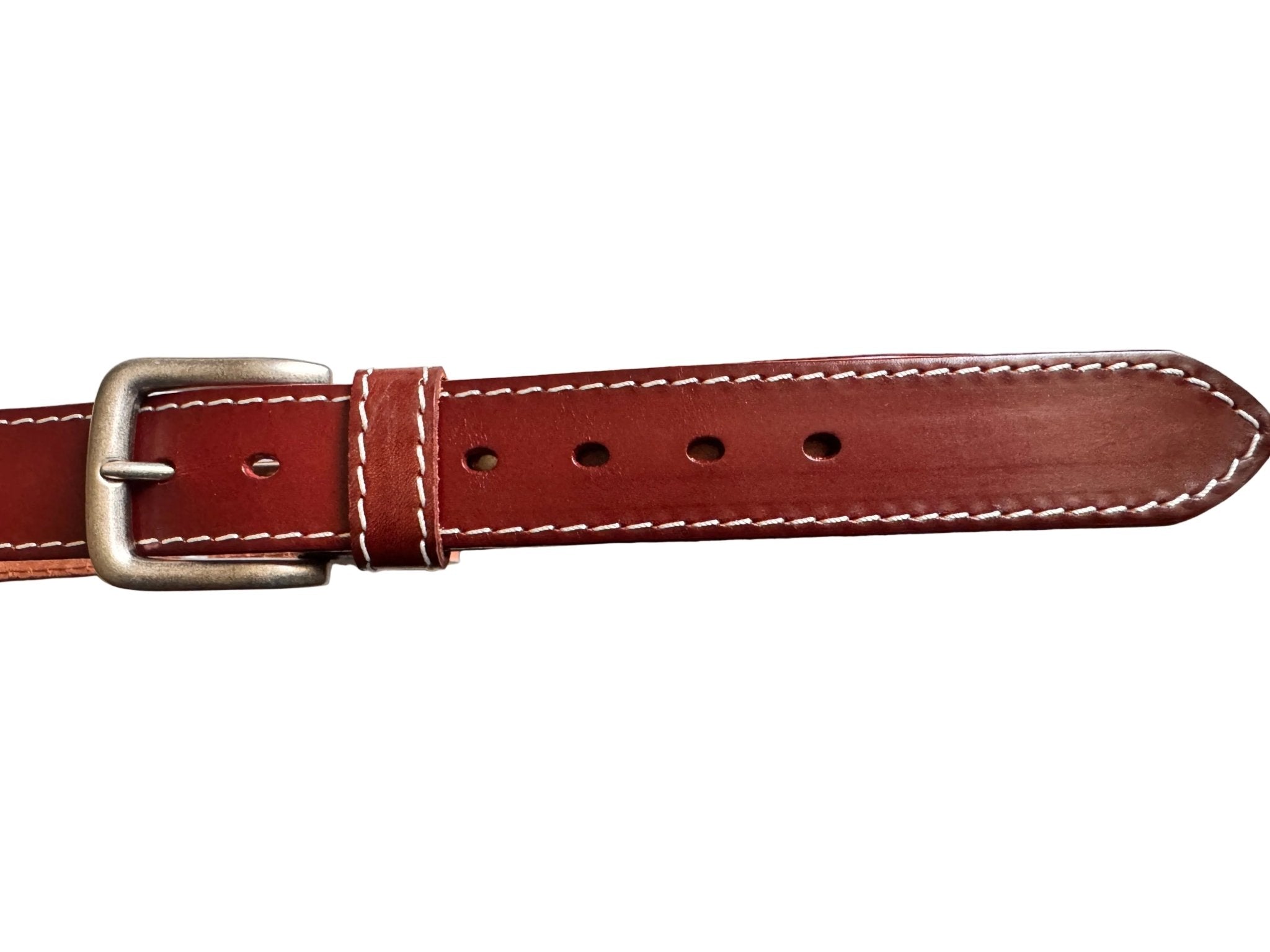 Men's Leather Belt – Medium - Dark Brown | Matte Bronze Buckle | 1.5" Wide | 48" - NaNaMaLa Boutique