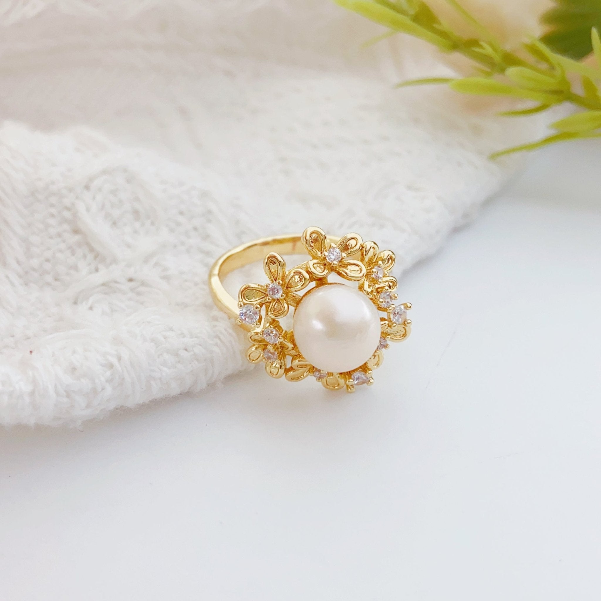 Osmanthus Whisper Pearl Ring - NaNaMaLa Boutique