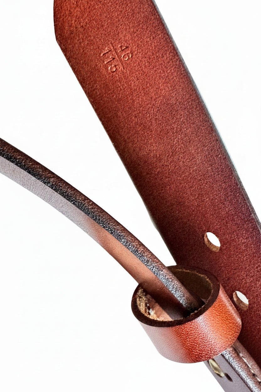 Premium Top - Grain Leather Bronze Buckle Man's Belt - NaNaMaLa Boutique