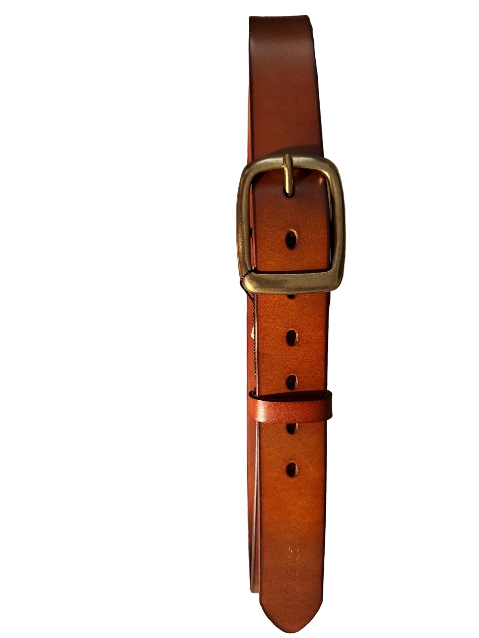 Premium Top - Grain Leather Bronze Buckle Man's Belt - NaNaMaLa Boutique
