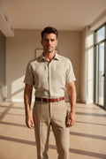 Premium Top - Grain Leather Bronze Buckle Man's Belt - NaNaMaLa Boutique