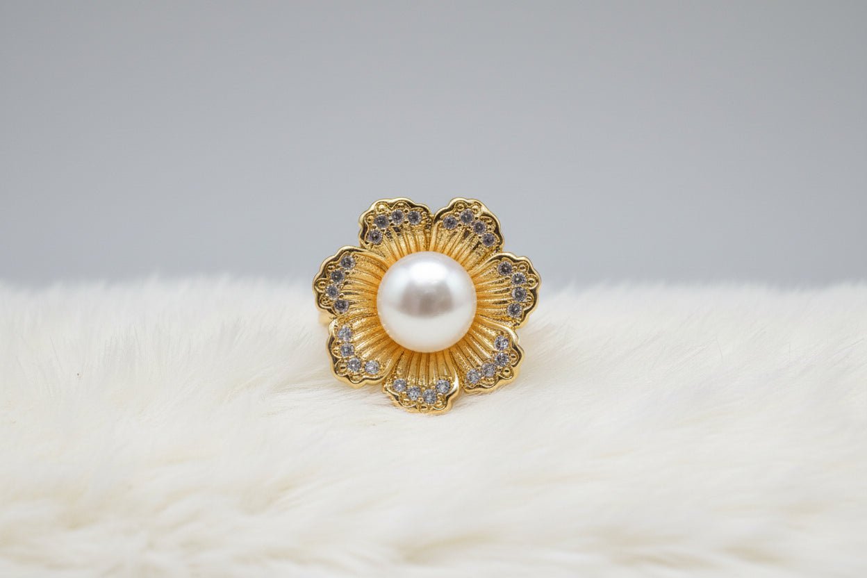 Radiant Bloom Pearl Ring - NaNaMaLa Boutique