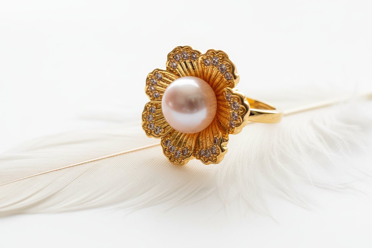 Radiant Bloom Pearl Ring - NaNaMaLa Boutique