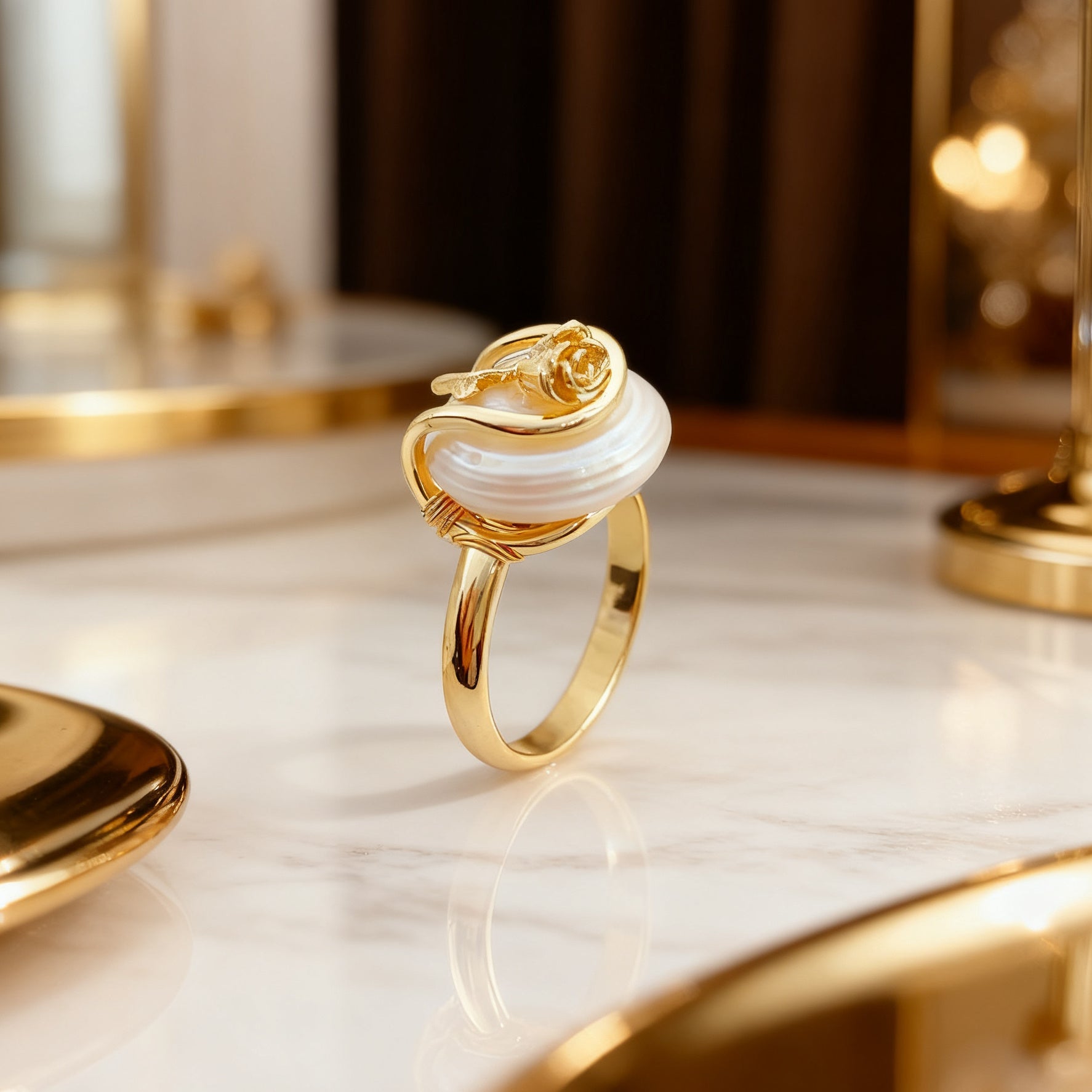 Rose of the Prince Pearl Ring - NaNaMaLa Boutique