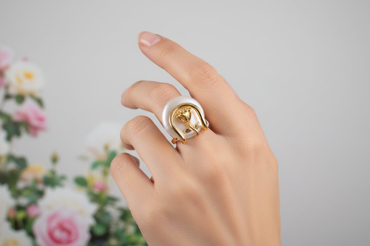 Rose of the Prince Pearl Ring - NaNaMaLa Boutique