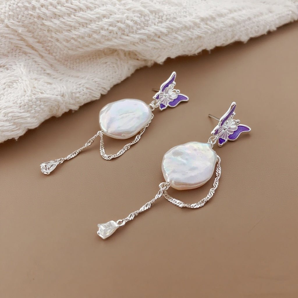 Sea Wings Baroque Pearl Stud Earrings - NaNaMaLa Boutique