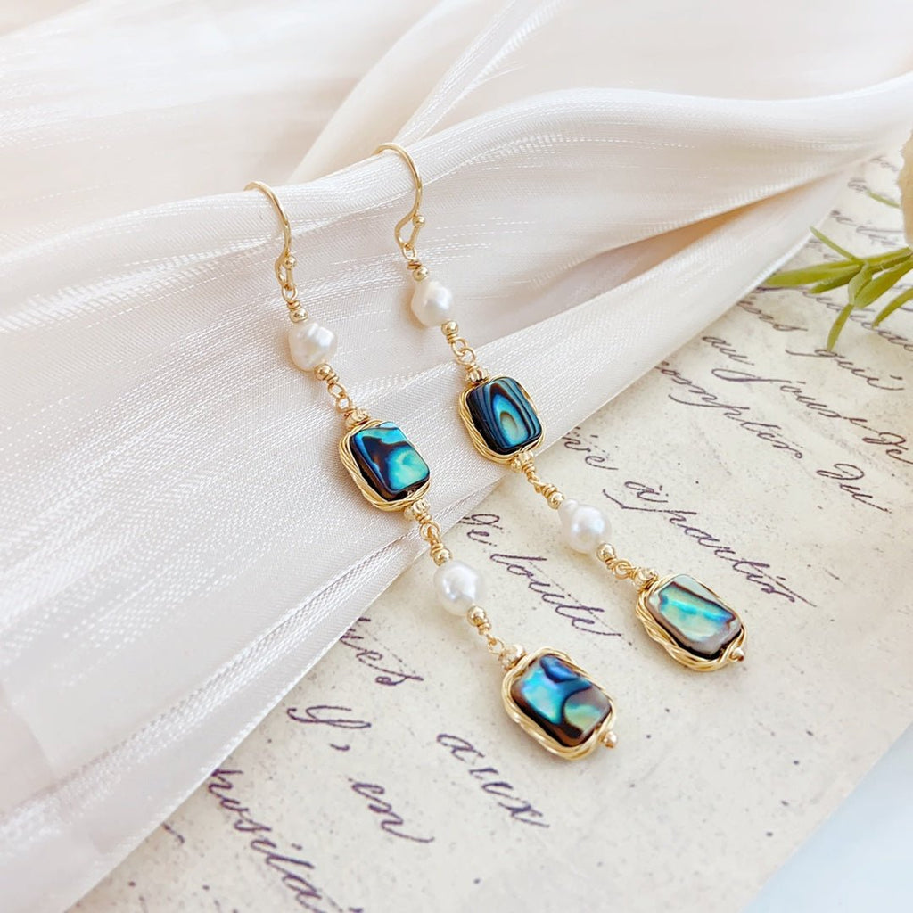 Shimmering Ocean Abalone Shell Earrings - NaNaMaLa Boutique