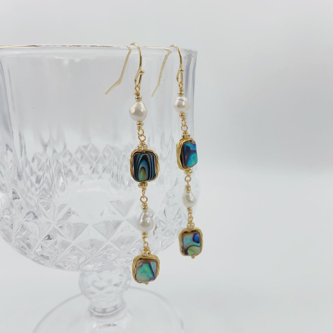 Shimmering Ocean Abalone Shell Earrings - NaNaMaLa Boutique