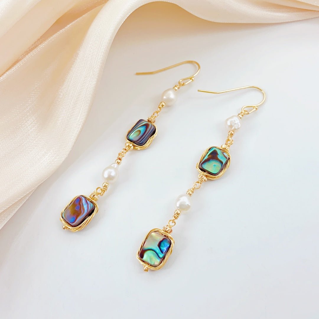 Shimmering Ocean Abalone Shell Earrings - NaNaMaLa Boutique