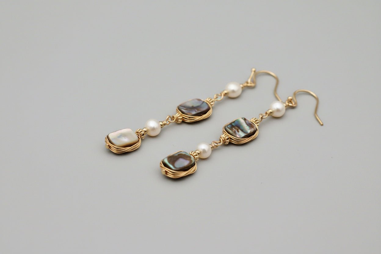 Shimmering Ocean Abalone Shell Earrings - NaNaMaLa Boutique