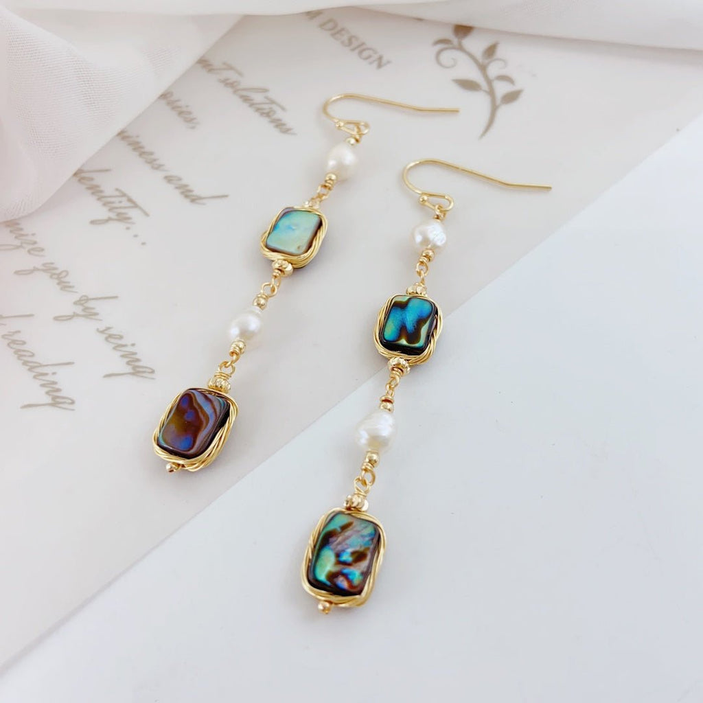Shimmering Ocean Abalone Shell Earrings - NaNaMaLa Boutique