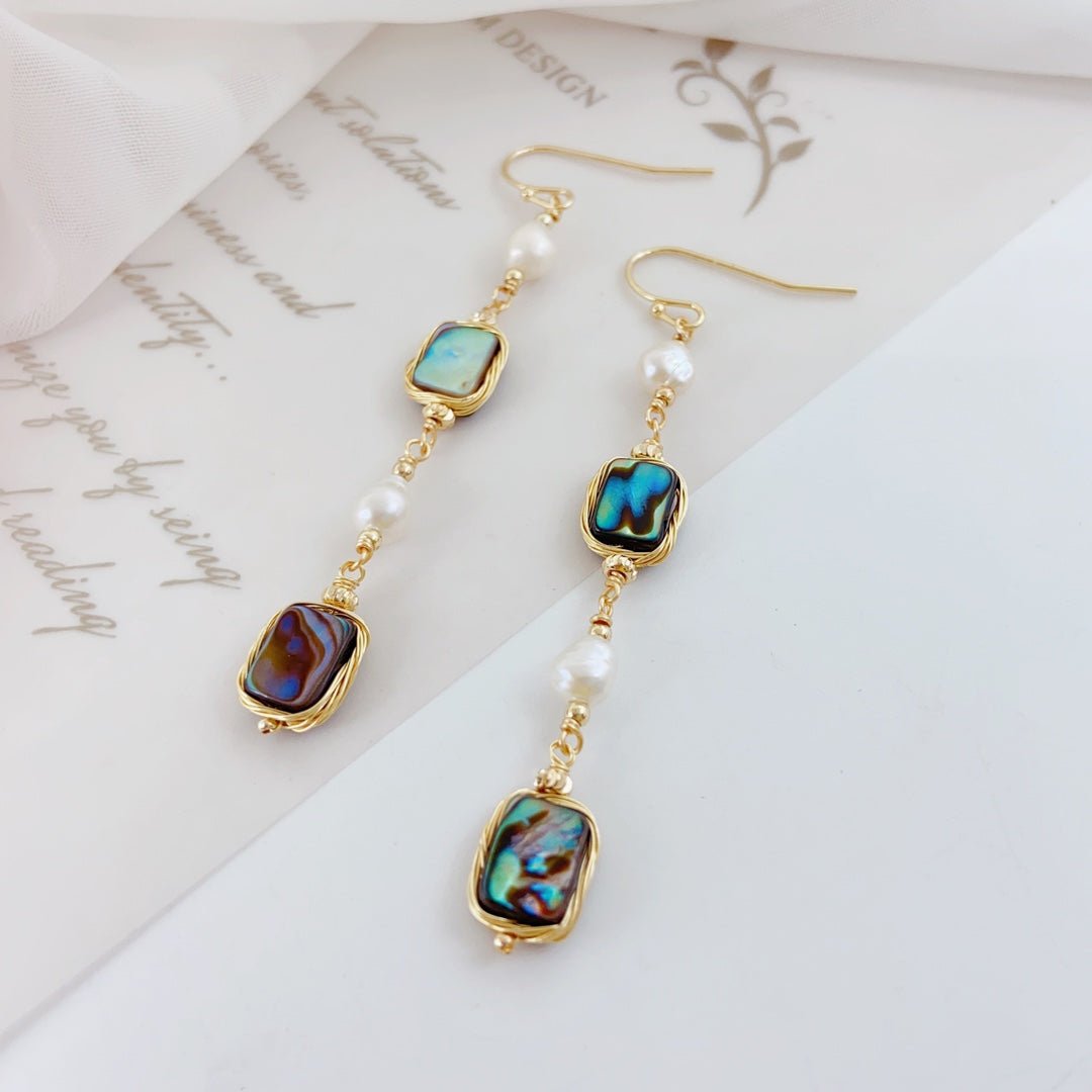 Shimmering Ocean Abalone Shell Earrings - NaNaMaLa Boutique