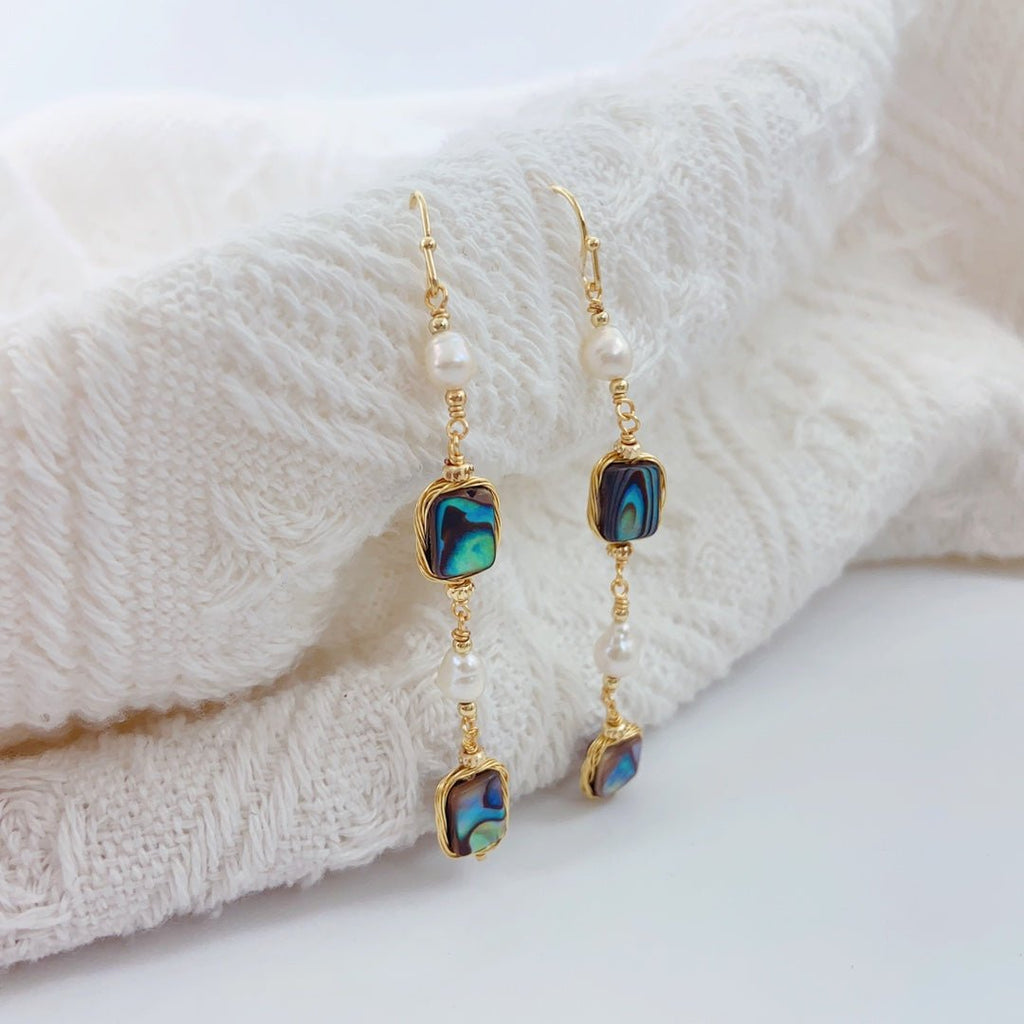 Shimmering Ocean Abalone Shell Earrings - NaNaMaLa Boutique