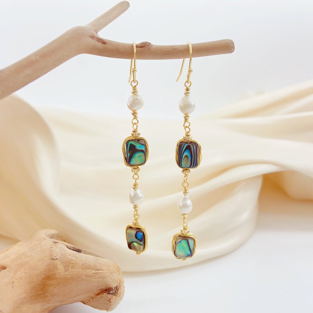 Shimmering Ocean Abalone Shell Earrings - NaNaMaLa Boutique