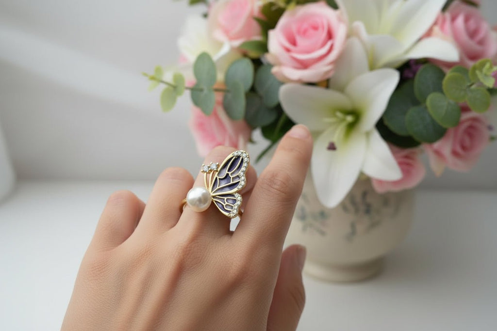Starlit Garden Pearl Ring - NaNaMaLa Boutique
