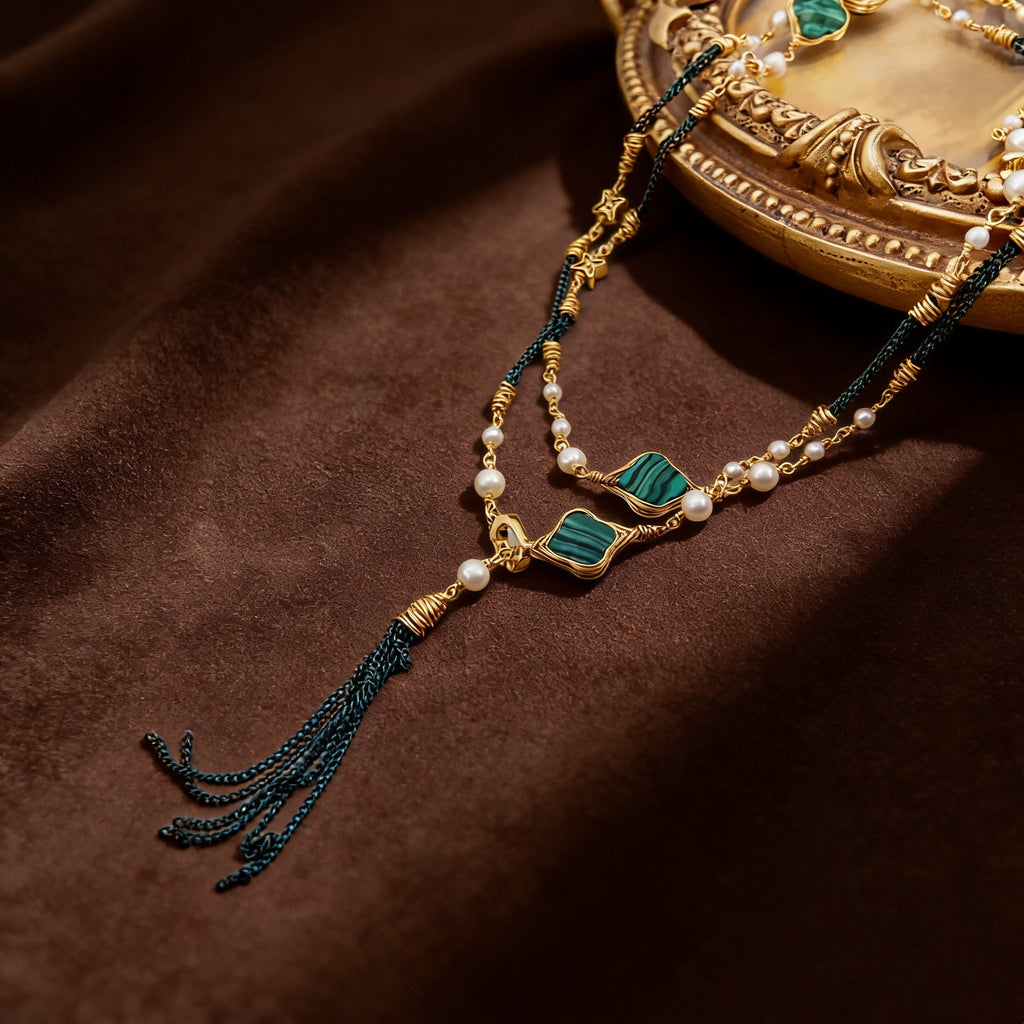 Verdant Stream Pearl Necklace - NaNaMaLa Boutique