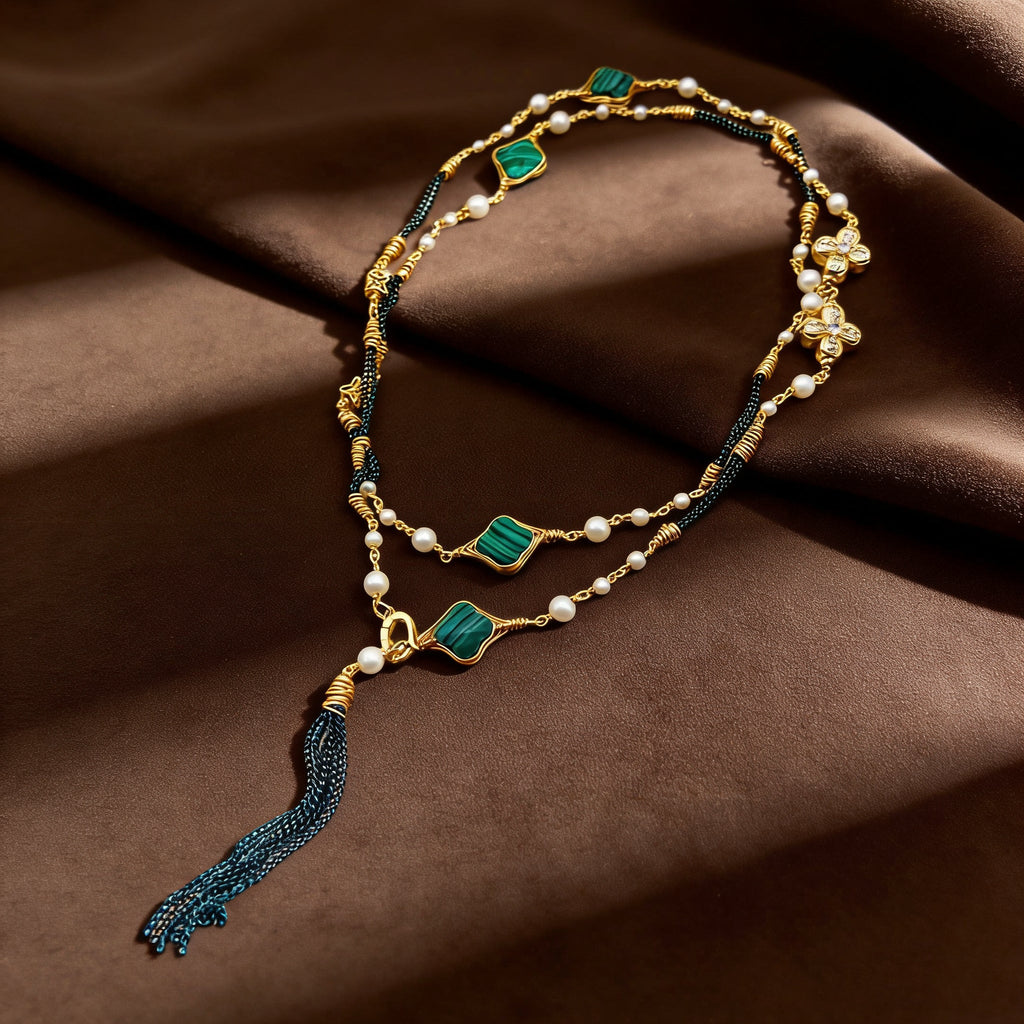 Verdant Stream Pearl Necklace - NaNaMaLa Boutique