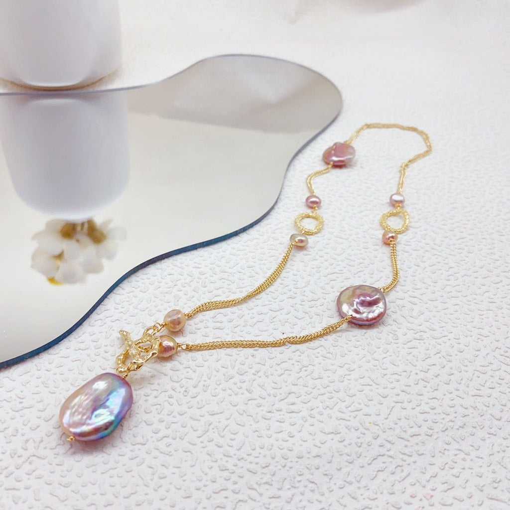 Versatile T - Bar Clasp Baroque Pearl Necklace - NaNaMaLa Boutique